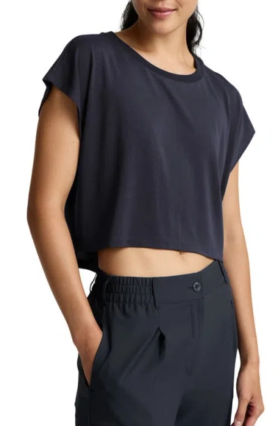 Beyond Yoga Studio Knit Crop T-shirt In Blue