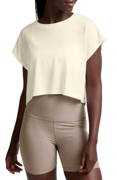 Beyond Yoga Studio Knit Crop T-shirt In Neutral