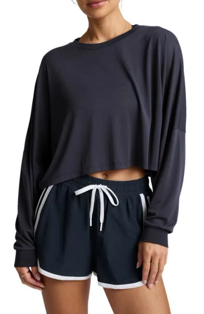 Beyond Yoga Studio Knit Long Sleeve T-shirt In Blue