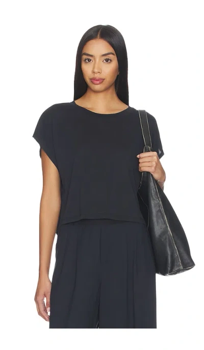 Beyond Yoga Studio Luxe Cropped Tee In Black