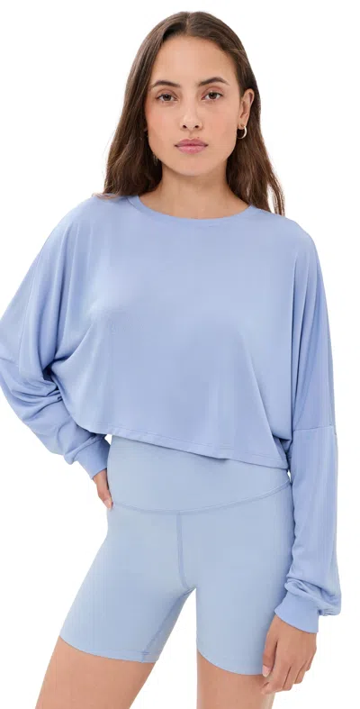 Beyond Yoga Studio Luxe Cropped Tee Pastel Periwinkle In Blue