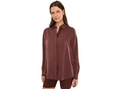 Beyond Yoga Sunkissed Cupro Button-down Women's Jacket Iced Mocha: Md In Brown