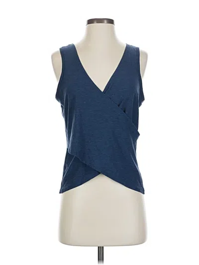Pre-owned Beyond Yoga Tank Top Blue Plunge Neckline Tops