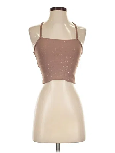 Pre-owned Beyond Yoga Tank Top Brown Halter Neckline Tops