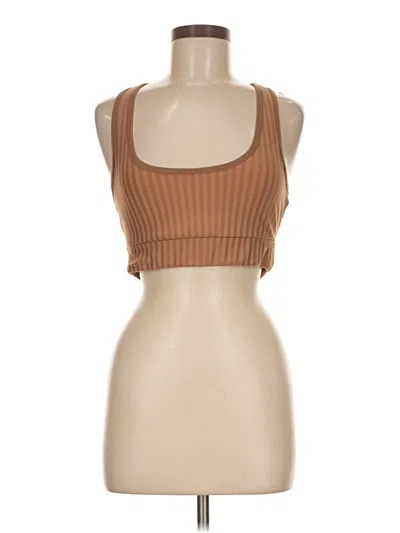 Pre-owned Beyond Yoga Tank Top Brown Strapless Neckline Tops