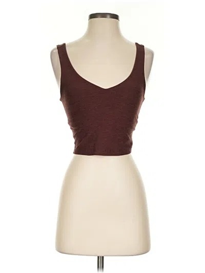 Pre-owned Beyond Yoga Tank Top Brown Strapless Neckline Tops