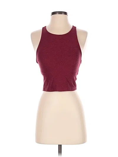 Pre-owned Beyond Yoga Tank Top Burgundy Halter Neckline Tops
