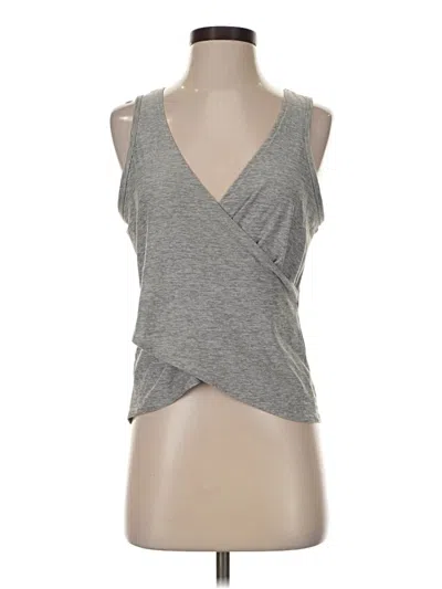Pre-owned Beyond Yoga Tank Top Gray Plunge Neckline Tops