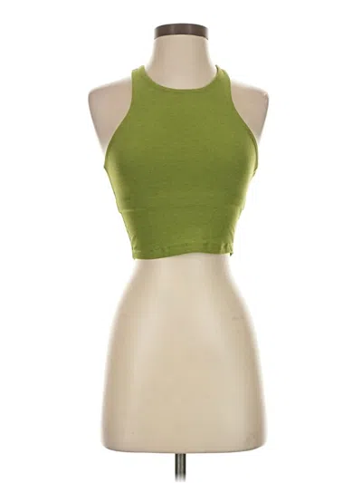 Pre-owned Beyond Yoga Tank Top Green Halter Neckline Tops