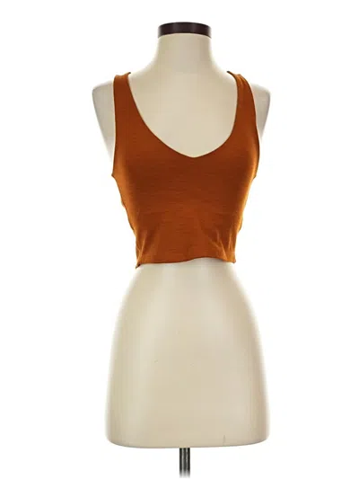 Pre-owned Beyond Yoga Tank Top Orange Strapless Neckline Tops