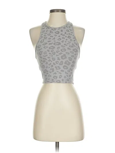 Pre-owned Beyond Yoga Tank Top Silver Halter Neckline Tops