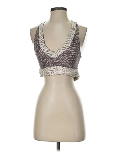 Pre-owned Beyond Yoga Tank Top Silver Halter Neckline Tops