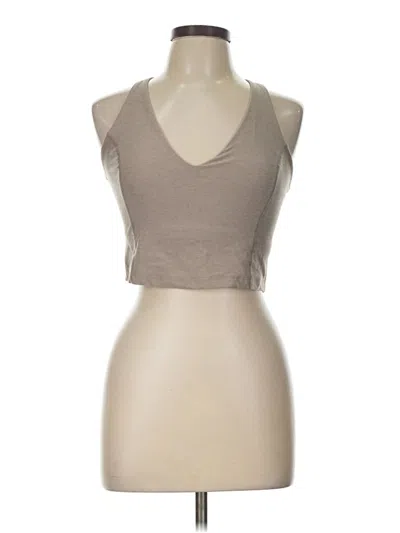 Pre-owned Beyond Yoga Tank Top Tan Halter Neckline Tops