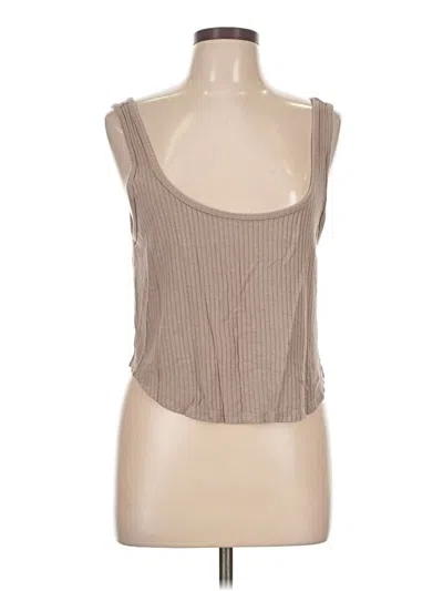 Pre-owned Beyond Yoga Tank Top Tan Strapless Neckline Tops In Brown