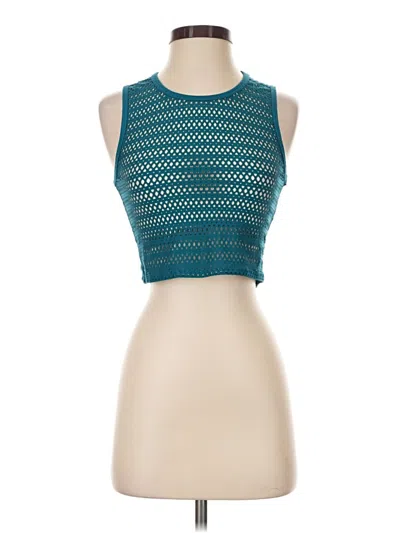 Pre-owned Beyond Yoga Tank Top Teal Halter Neckline Tops