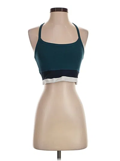 Pre-owned Beyond Yoga Tank Top Teal Halter Neckline Tops