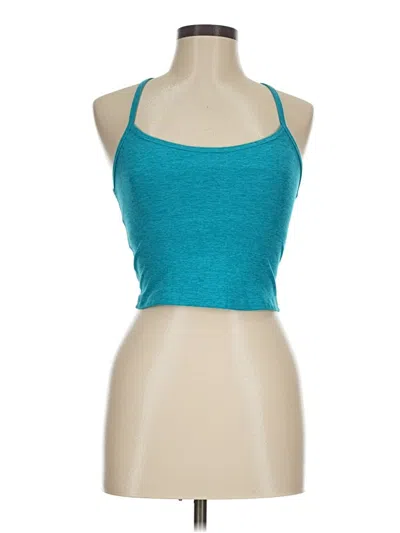 Pre-owned Beyond Yoga Tank Top Teal Halter Neckline Tops