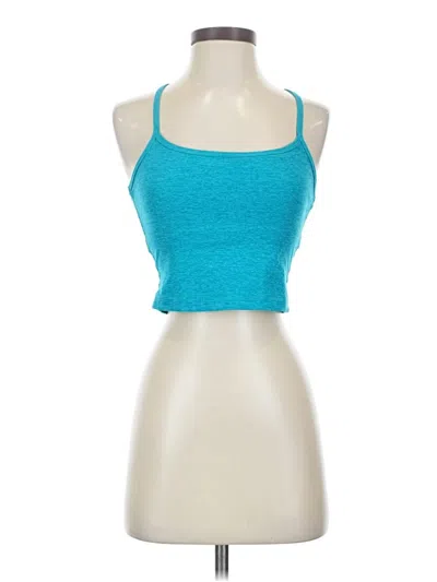 Pre-owned Beyond Yoga Tank Top Teal Strapless Neckline Tops In Blue