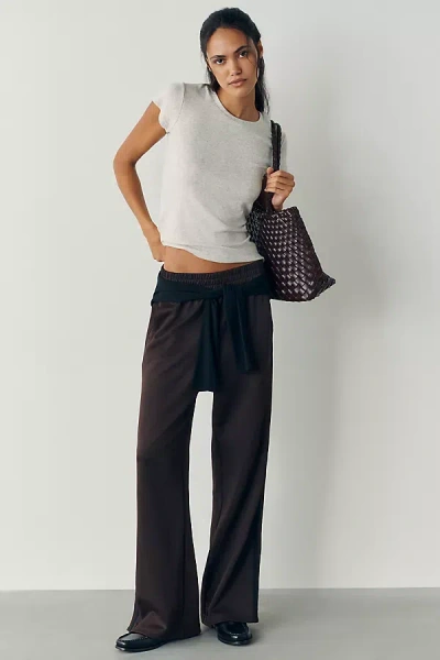 Beyond Yoga That Tracks Wide-leg Pants In Brown