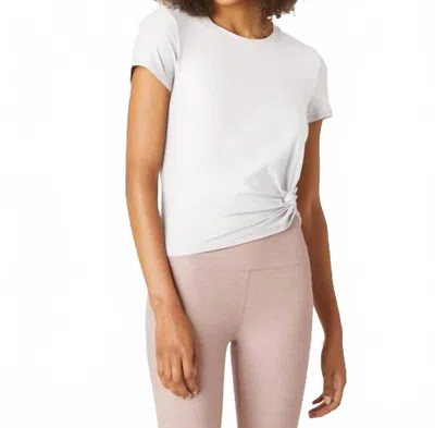Beyond Yoga Top 'for A Spin' Tee In Cloud-white