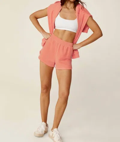 Beyond Yoga Tropez Sweat Short In Peach Blush In Pink