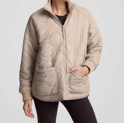 Beyond Yoga Two-way Quilted Jacket In Oat Latte In Brown