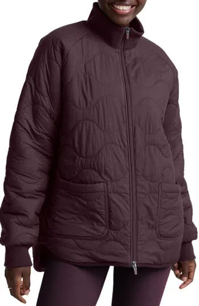 Beyond Yoga Two-way Reversible Quilted Jacket In Purple
