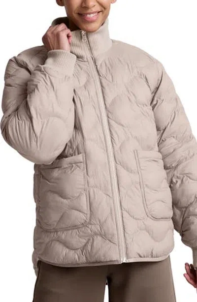 Beyond Yoga Two-way Reversible Quilted Jacket In Nude Tint