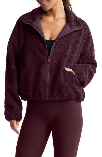 Beyond Yoga Unity Zip Jacket In Burgundy