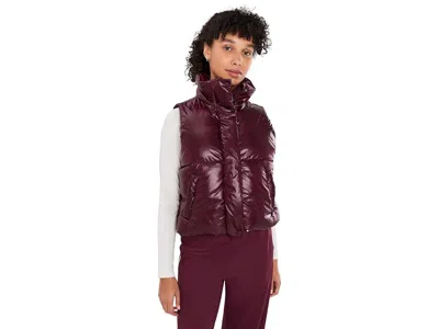 Beyond Yoga Up For It Puff Shine Vest Women's Coat Shine Cabernet: Xs In Burgundy