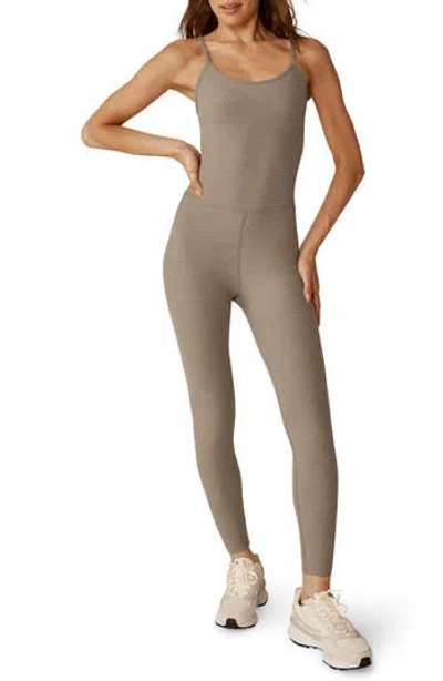 Beyond Yoga Uplevel Space Dye Midi Jumpsuit In Birch Htr