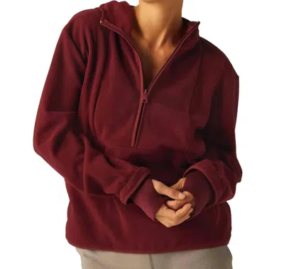 Beyond Yoga Urban Explorer Half Zip Pullover In California Merlot In Multi