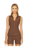 Beyond Yoga Venice Zip Front Vest In Brown