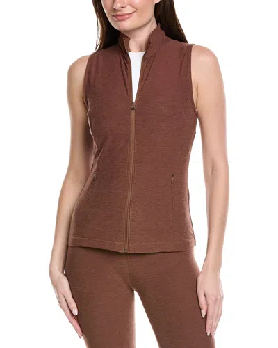 Beyond Yoga Venice Zip-front Vest In Brown