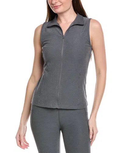 Beyond Yoga Venice Zip-front Vest In Gray