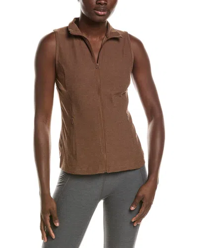 Beyond Yoga Venice Zip-front Vest In Brown