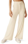 Beyond Yoga Well Traveled Rib Wide Leg Drawstring Pants In Ivory