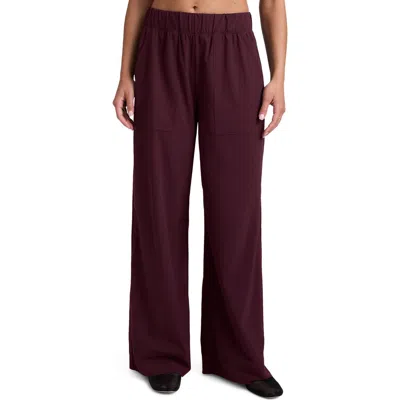 Beyond Yoga Wide Leg Utility Pants In Burgundy