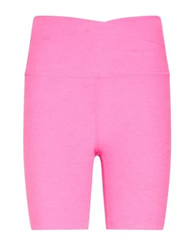 Beyond Yoga Woman Shorts & Bermuda Shorts Fuchsia Size L Polyester, Elastane In Pink