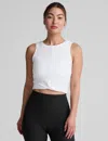 Beyond Yoga Featherweight Center Stage Cropped Tank Top In White