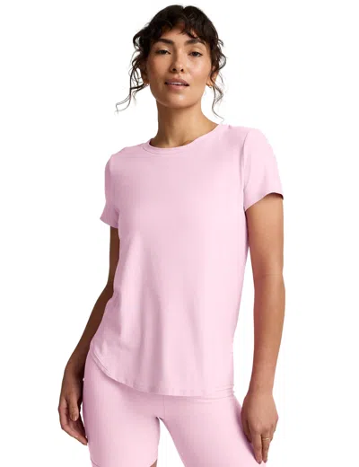 Beyond Yoga Women's Featherweight On The Down Low Tee In Pink