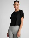 Beyond Yoga Featherweight Supreme Cropped Tee In Darkest Night