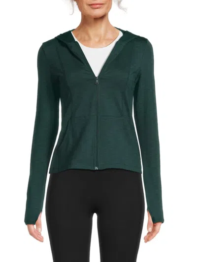 Beyond Yoga Women's Hooded Jacket In Midnight Green
