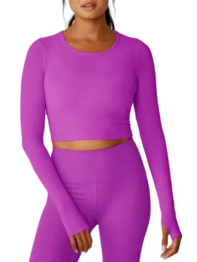Beyond Yoga Women's Performance Knit Crop Top In Violet Berry