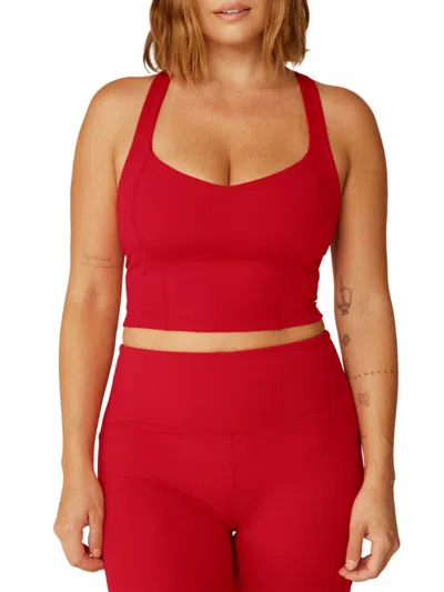 Beyond Yoga Women's Powerbeyond Intensity Racerback Crop Top In Retro Red