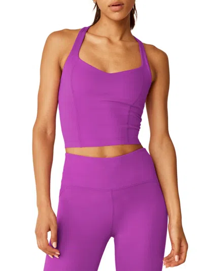 Beyond Yoga Women's Powerbeyond Intensity Racerback Crop Top In Violet Berry