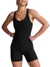 Beyond Yoga Routine Rib Racerback Romper In Black