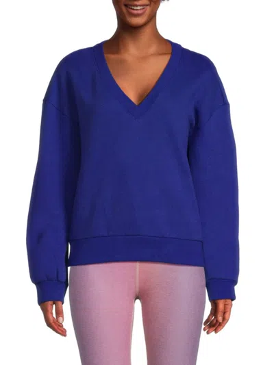 Beyond Yoga Women's Solid Dropped Shoulder Sweater In Sapphire Blue