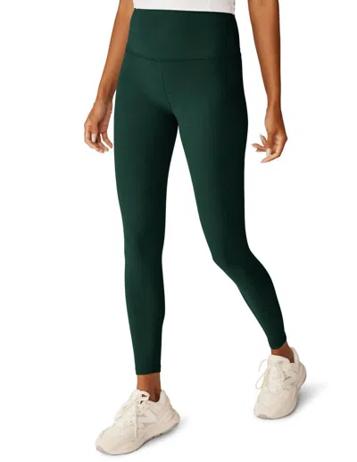 Beyond Yoga Women's Spacedye Caught In The Midi High Waist Legging In Dark Spruce Green Heather