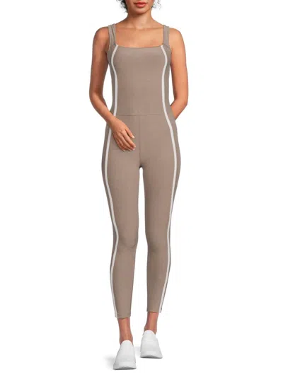 Beyond Yoga Women's Spacedye New Moves Squareneck Jumpsuit In Birch Cloud